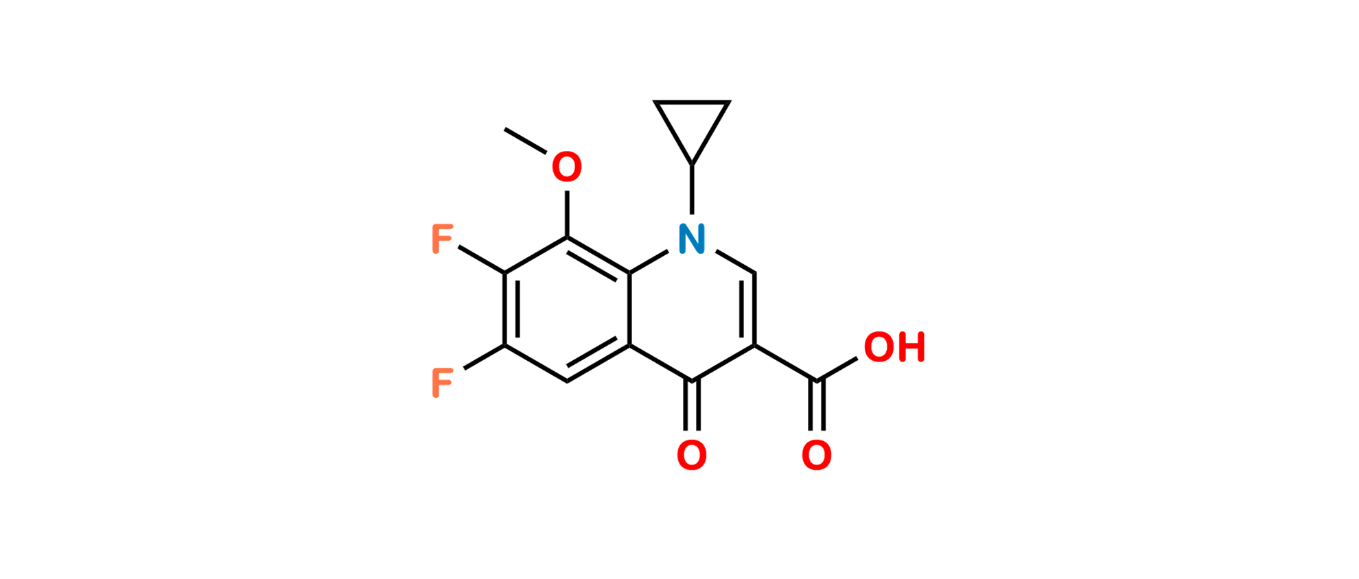 Picture of Moxifloxacin Difluoro Methoxy Acid Impurity