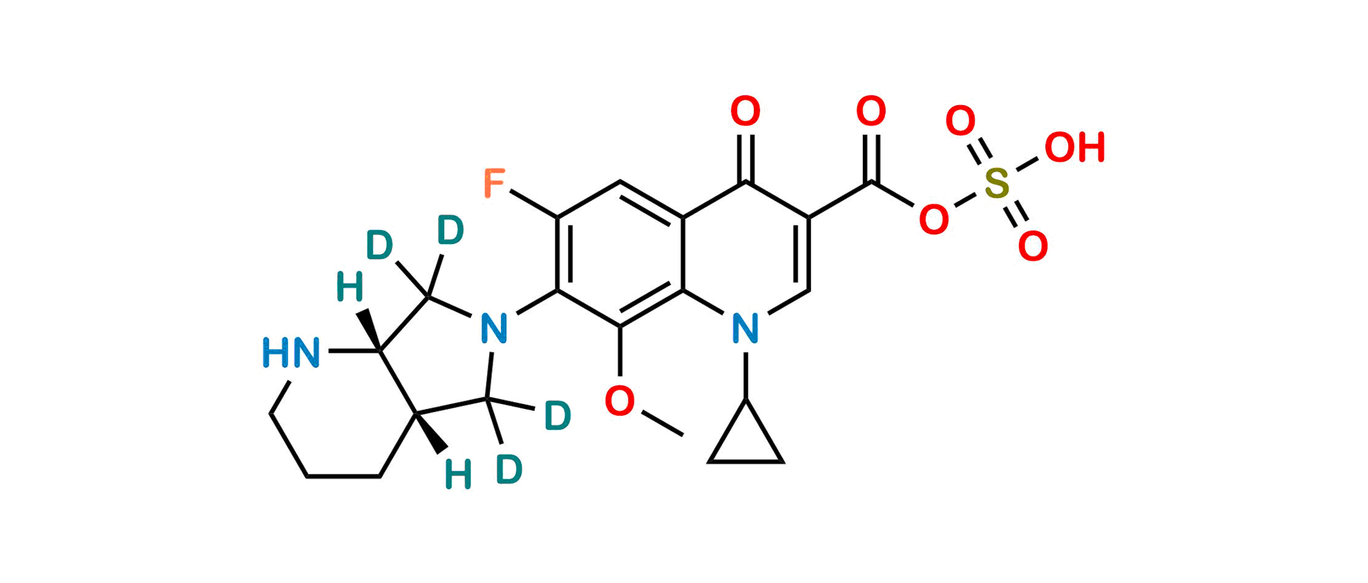 Picture of rac cis-Moxifloxacin-d4 Acyl Sulfate