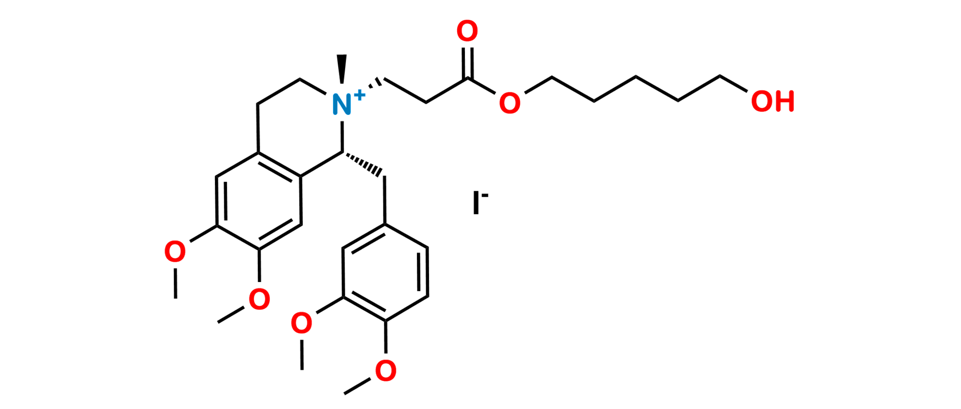 Picture of Atracurium Besylate Impurity D2 Iodide (cis-Quaternary Alcohol)