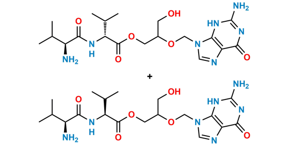 Picture of Valganciclovir N-Valyl Impurity - (Mixture of Amide Diastereoisomer -1 & 2)