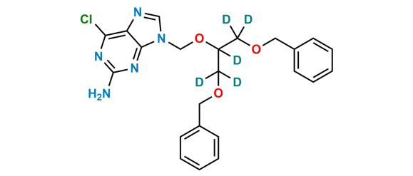 Picture of 9-[[2-Benzyloxy-1-(Benzyloxymethyl)-Ethoxy]-Methyl]-6-Chloroguanine-d5