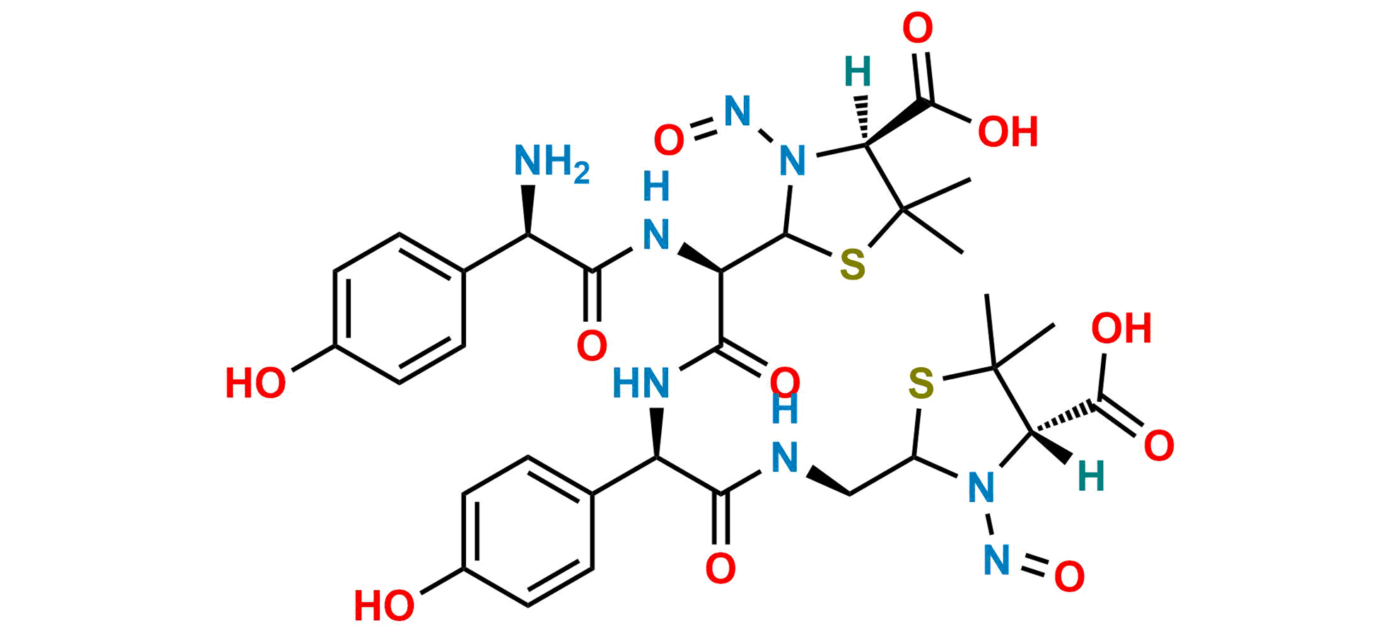 Picture of N,N-Di Nitroso Amoxicillin Dimer Impurity