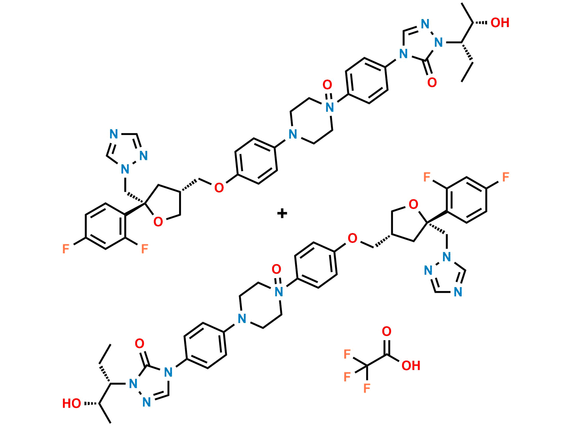 Picture of Posaconazole 1-oxido impurity + Posaconazole 4-oxido impurity