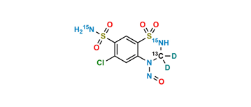 Picture of 4-Nitroso Hydrochlorothiazide-13C,15N2,d2