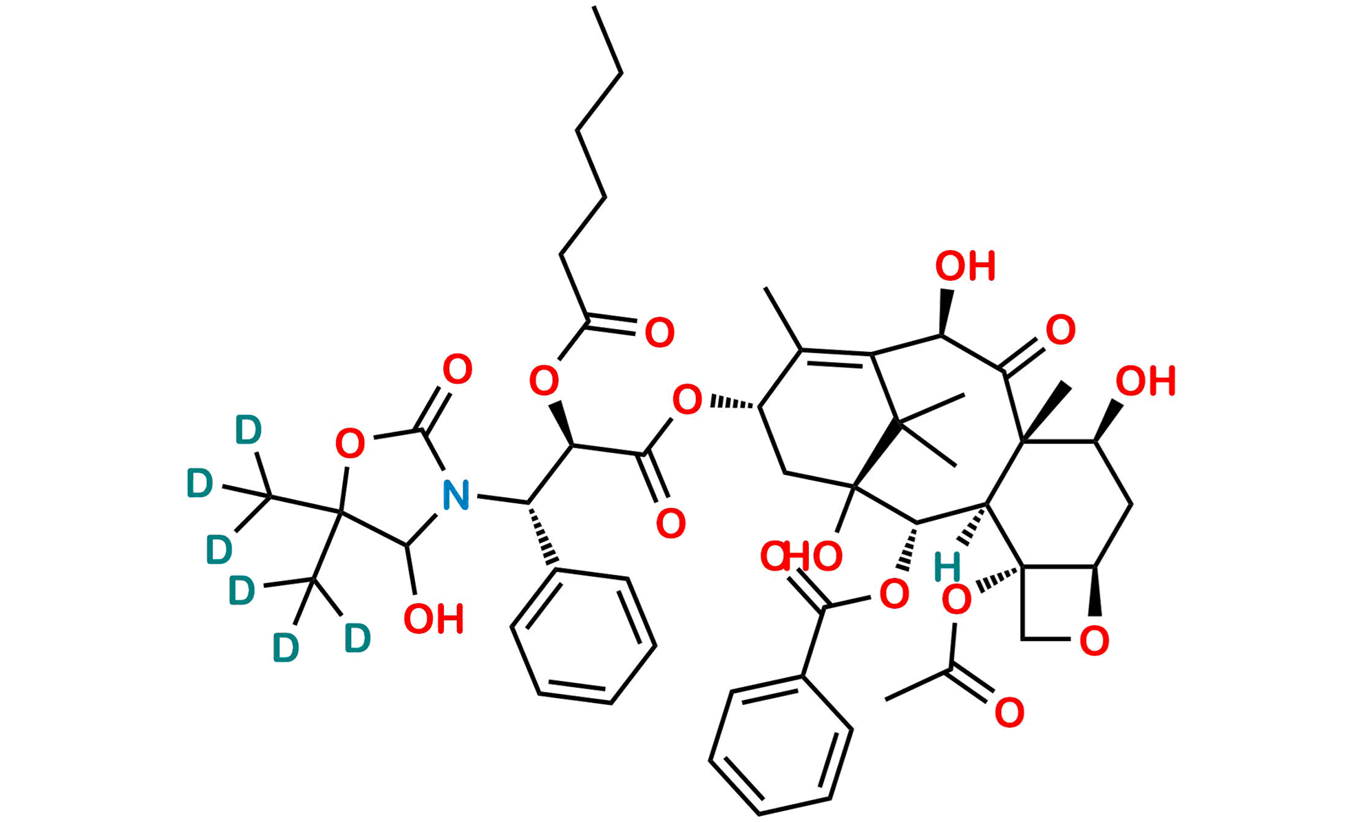 Picture of Hexanoyl Docetaxel Metabolites M1 and M3-d6 (Mixture of Diastereomers)