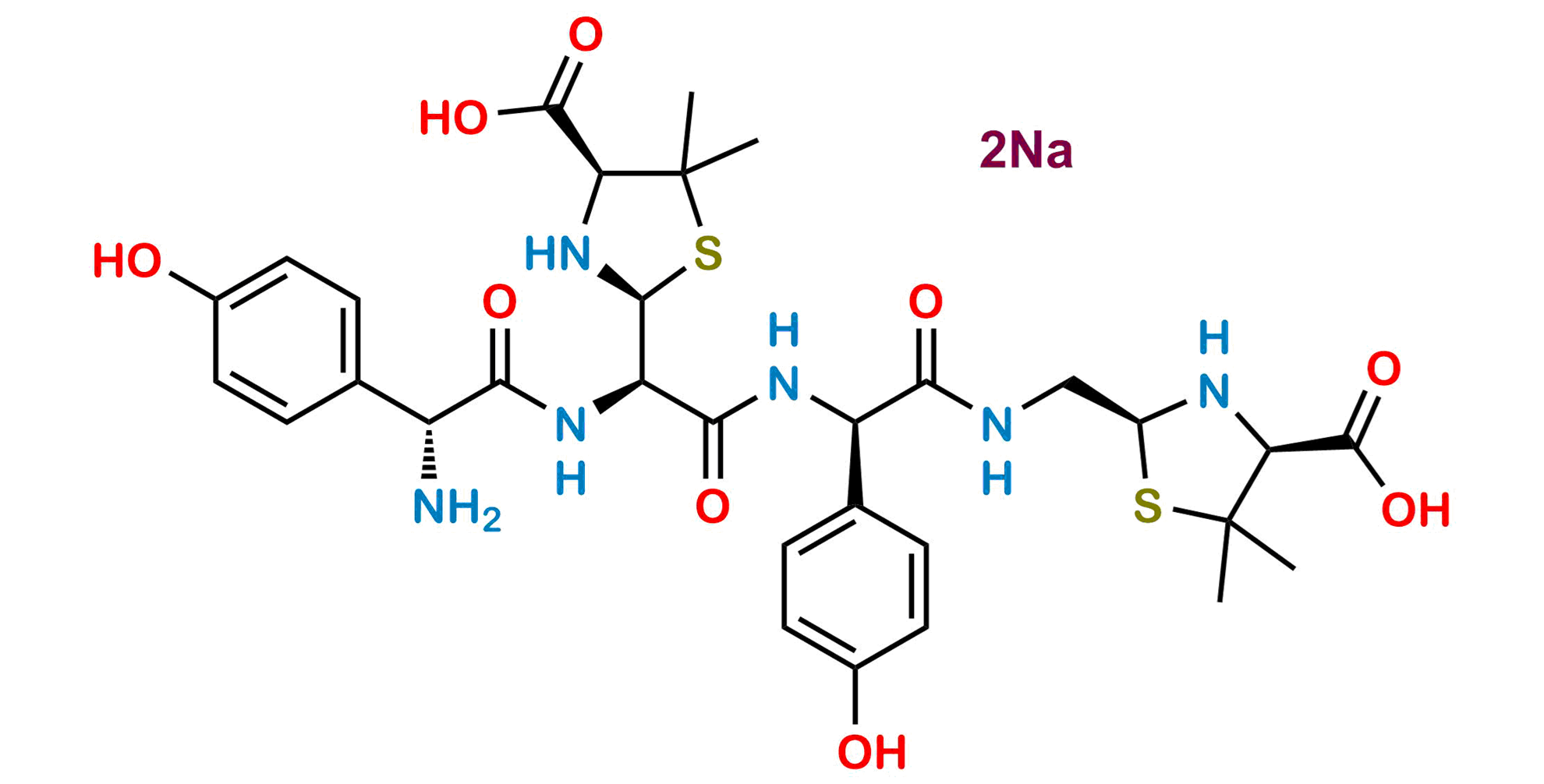 Picture of Amoxicillin Open Ring Decarboxylated Dimer Disodium salt